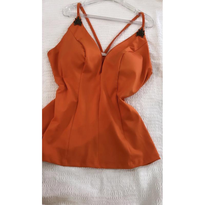 003000803 - TIGRARA BLUSA JUSTA MALHA LARANJA
