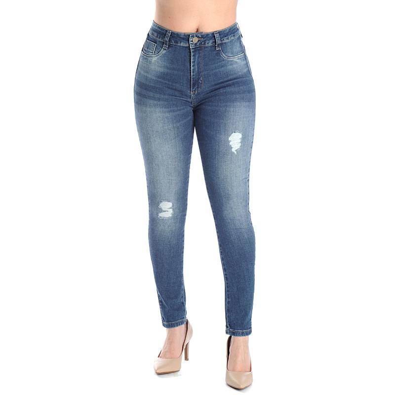 Sawary Calça Jeans Skinny Super Lipo Cintura Alta - Cinta Interna