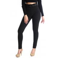 Calça Skinny Crepe Stretch Com Cinto - Preto